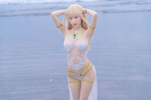 [Net Red COSER Photo] Atemberaubender Shimizu Yuno-Marie Rose White Badeanzug