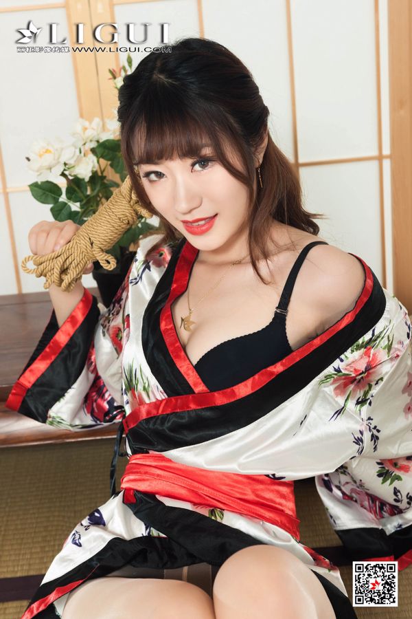 Modelo Anna "Kimono Rope Art" [Ligui Meishu Ligui] Belas pernas e pés de seda